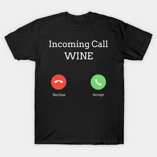 Women's Tee, Vegan T-Shirts, Incoming Call, Black Colour