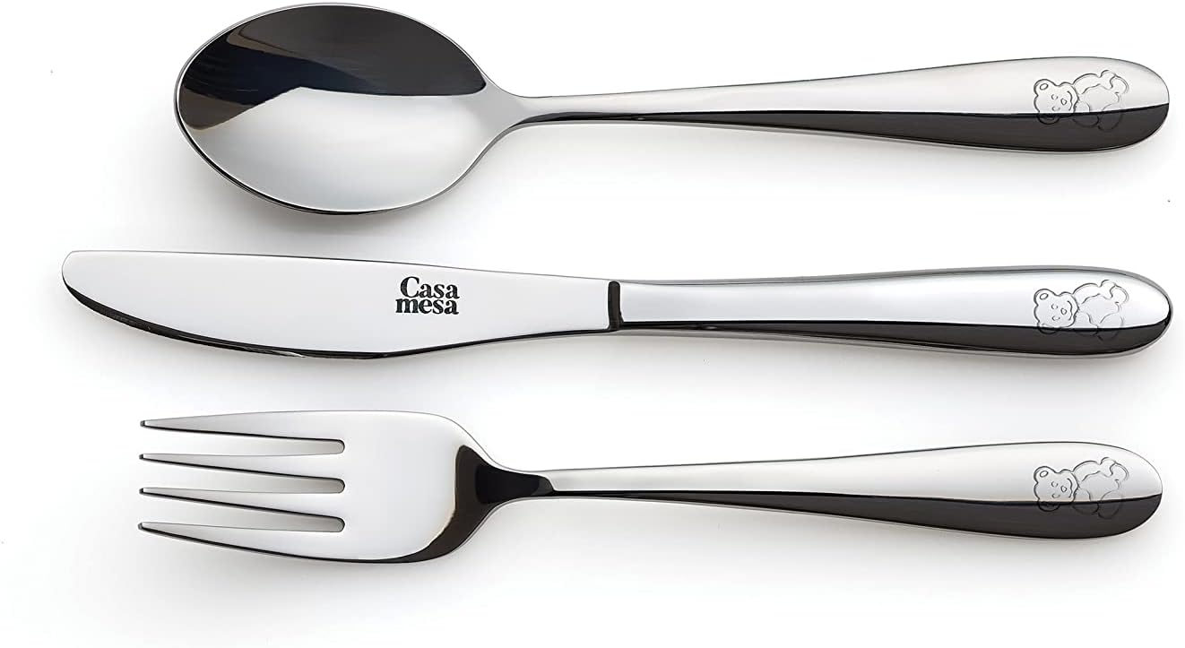 3 Piece Children's Set - Dinnerware, Tableware, Silverware Utensils - Stainless Steel