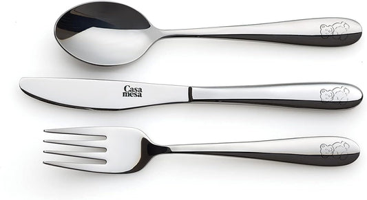 3 Piece Children's Set - Dinnerware, Tableware, Silverware Utensils - Stainless Steel