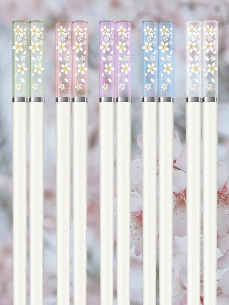 5 Pairs Japanese Chopsticks Cherry Blossom Chinese Chopsticks