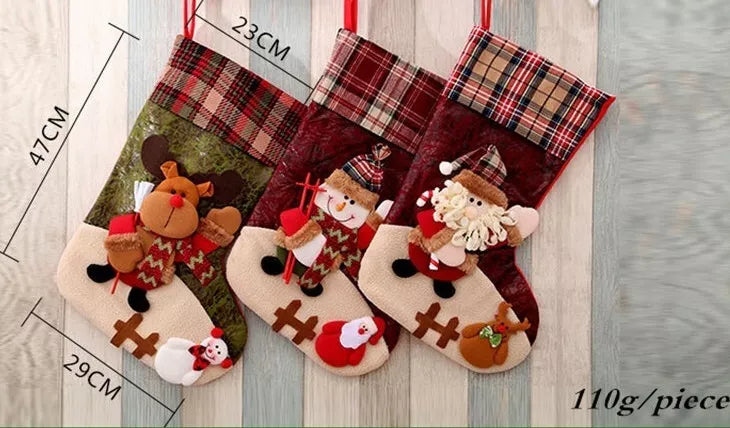Extra Large Christmas stockings Traditional Hanging Socks Ornament Decorations