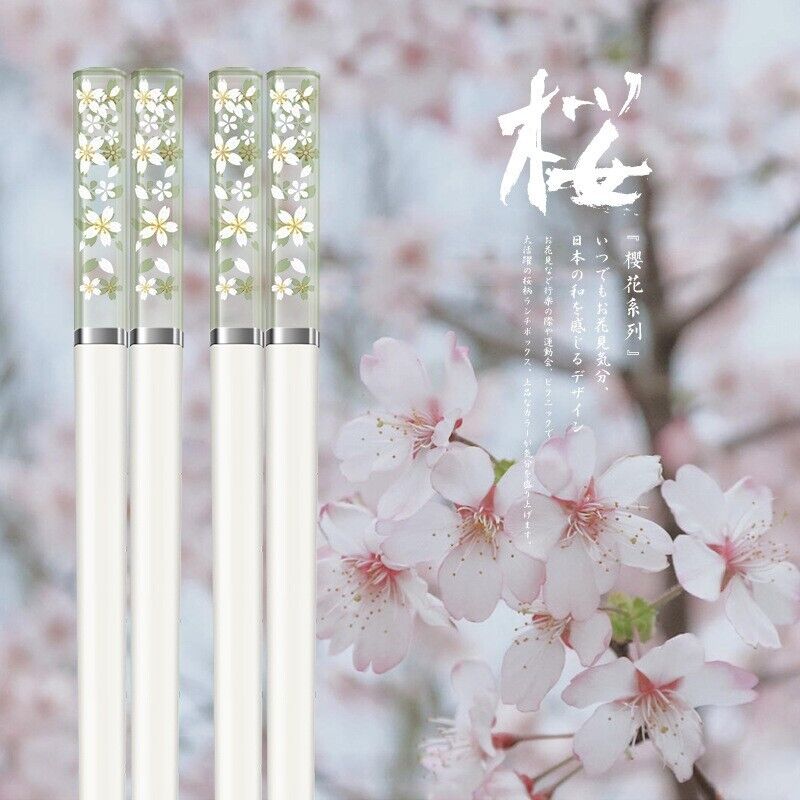 5 Pairs Japanese Chopsticks Cherry Blossom Chinese Chopsticks