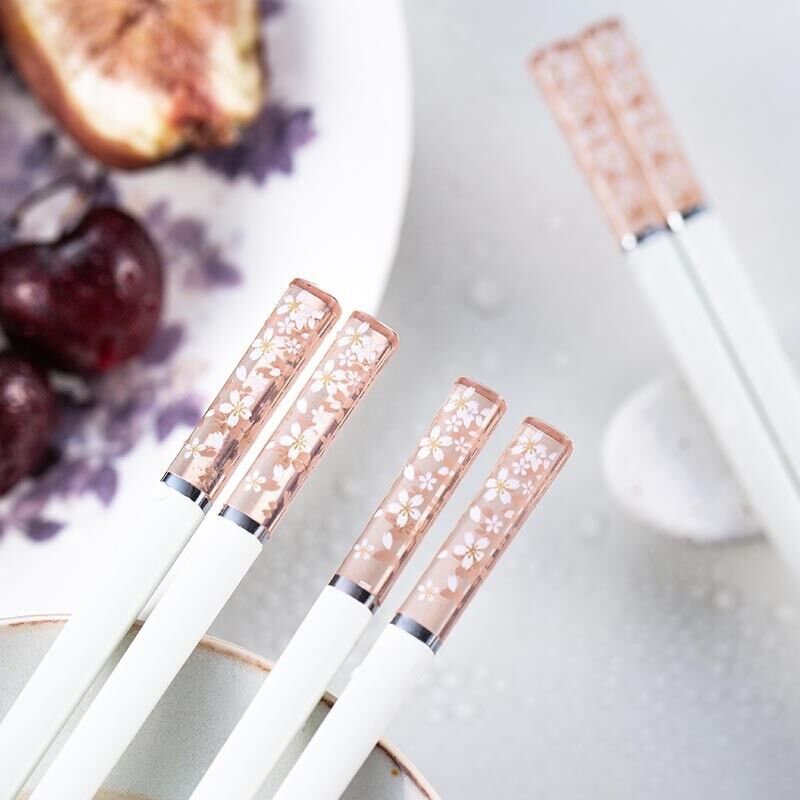 5 Pairs Japanese Chopsticks Cherry Blossom Chinese Chopsticks