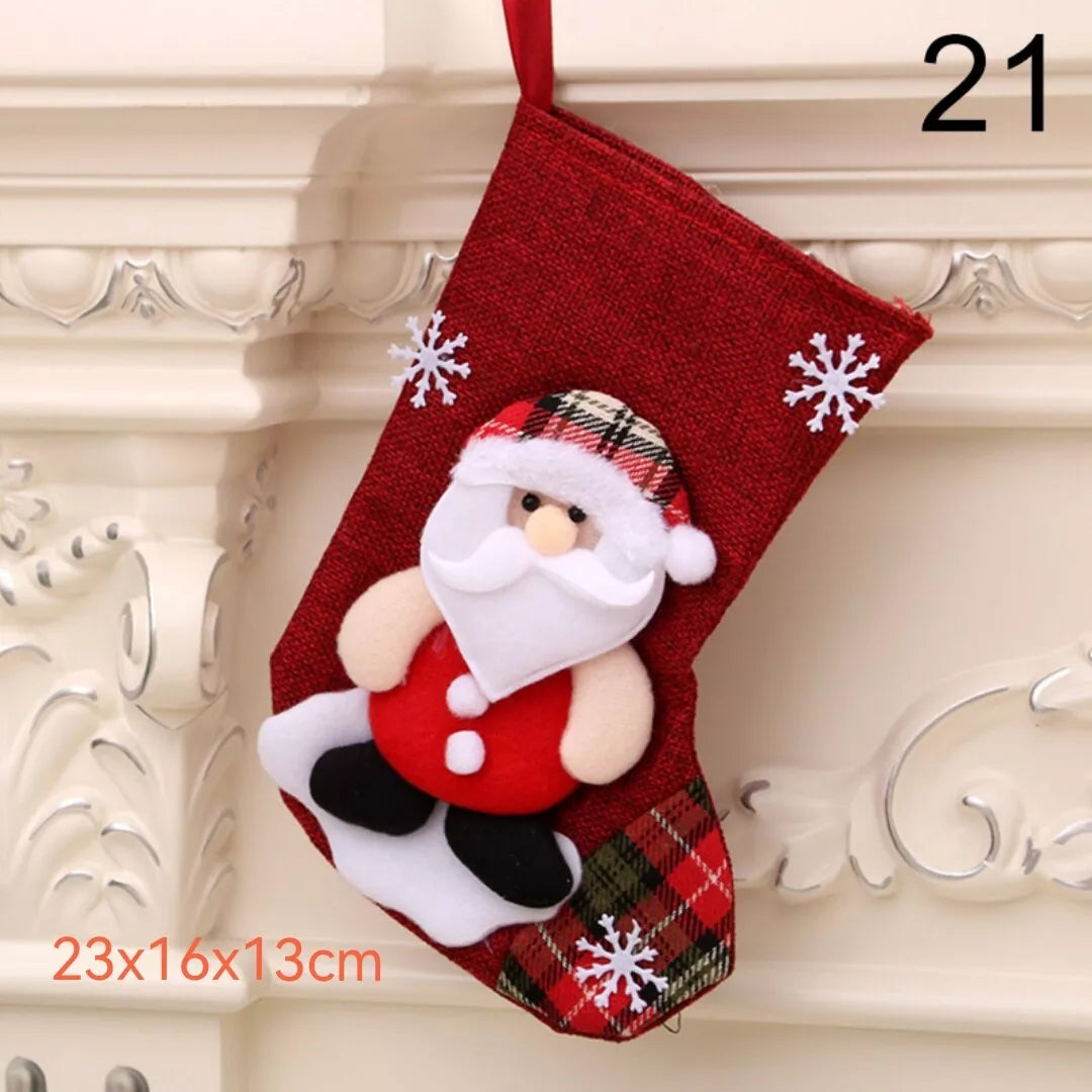 Medium Size Christmas Stocking Gift Candy Bag Christmas Tree Hanging Decorations