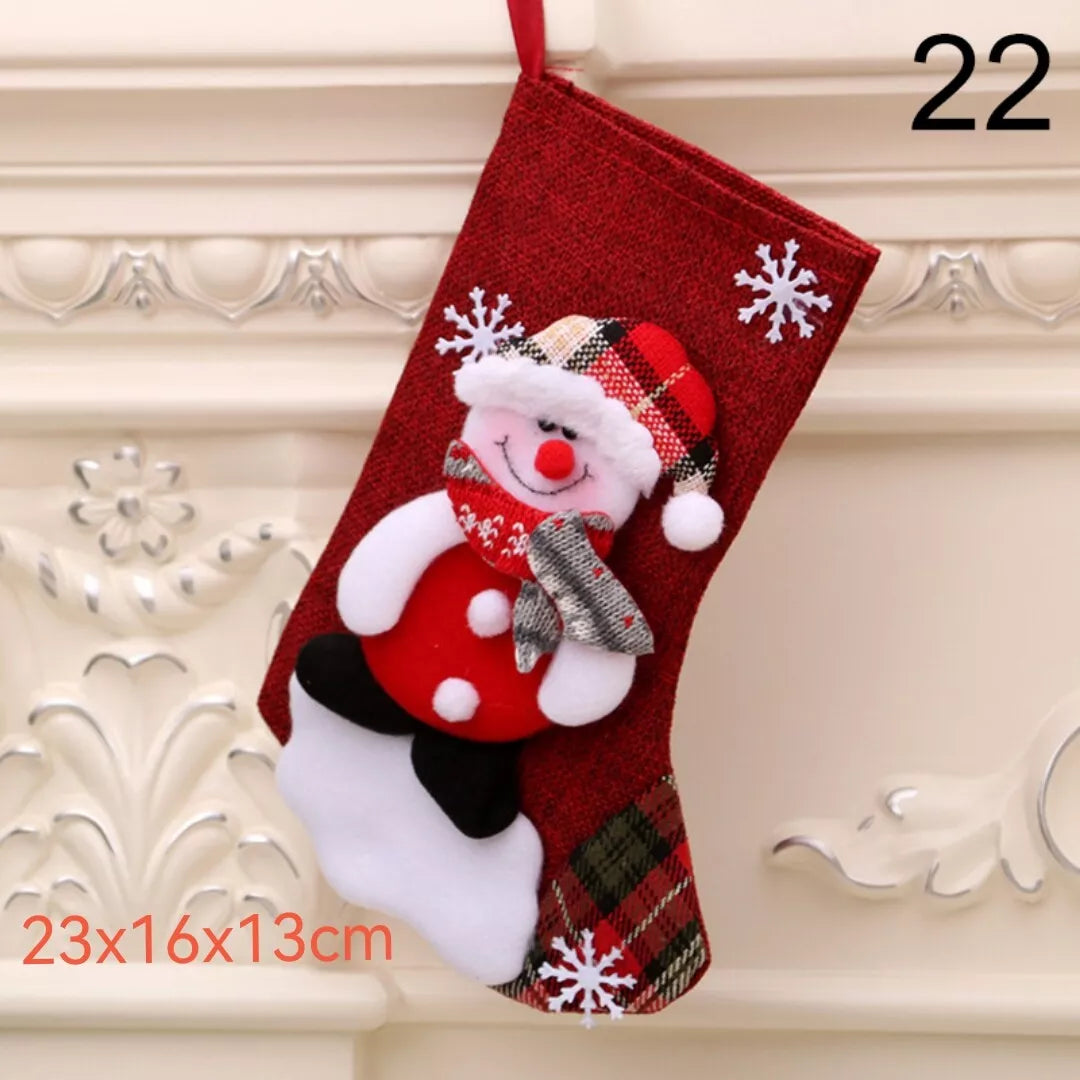 Medium Size Christmas Stocking Gift Candy Bag Christmas Tree Hanging Decorations