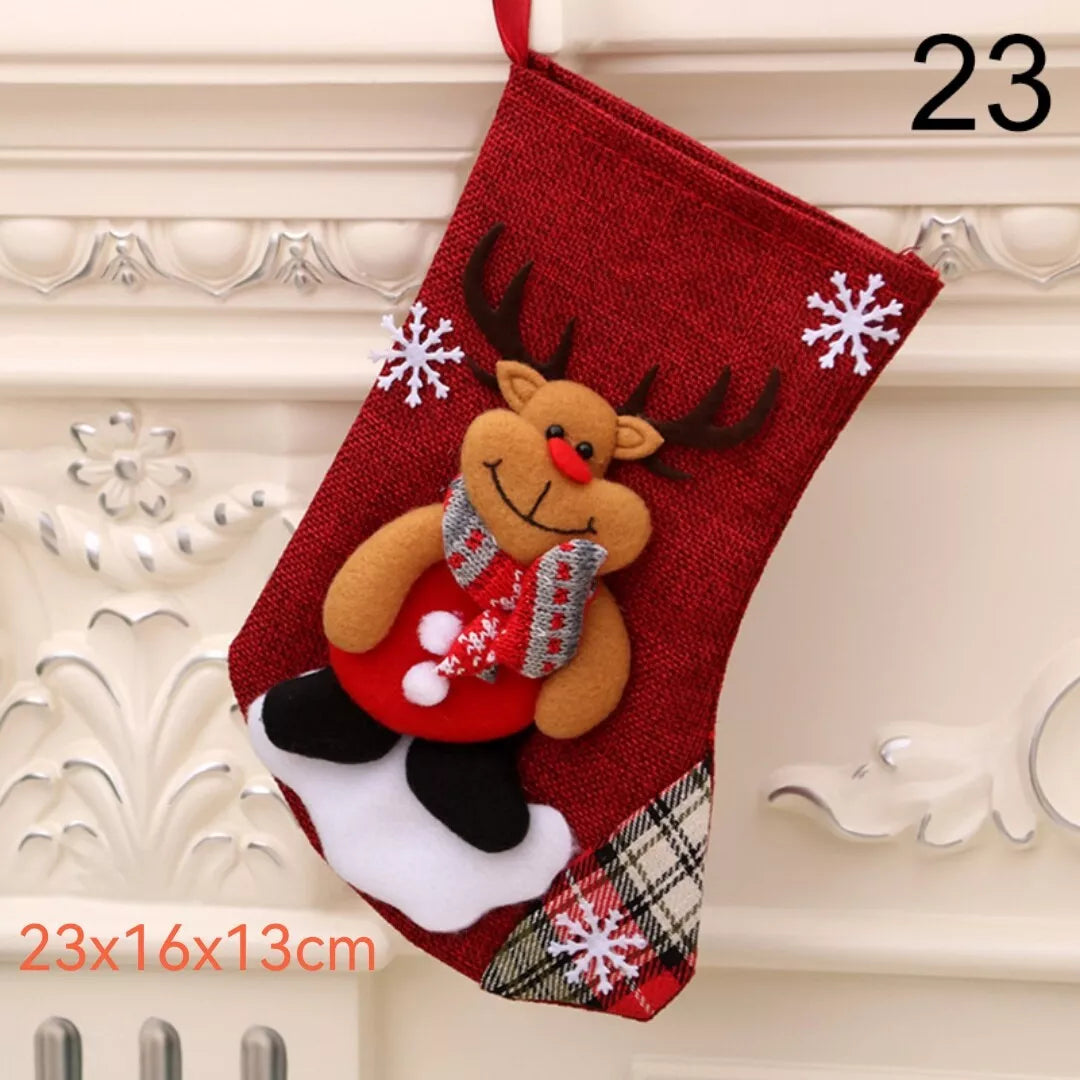 Medium Size Christmas Stocking Gift Candy Bag Christmas Tree Hanging Decorations
