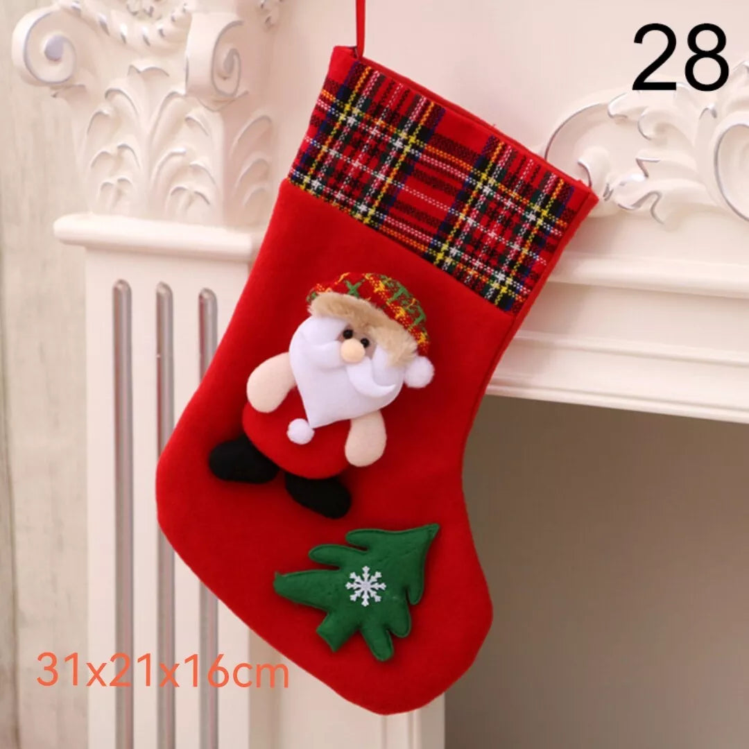 Large Size Christmas Stockings Gift Candy Bag Christmas Tree Hanging Decorations