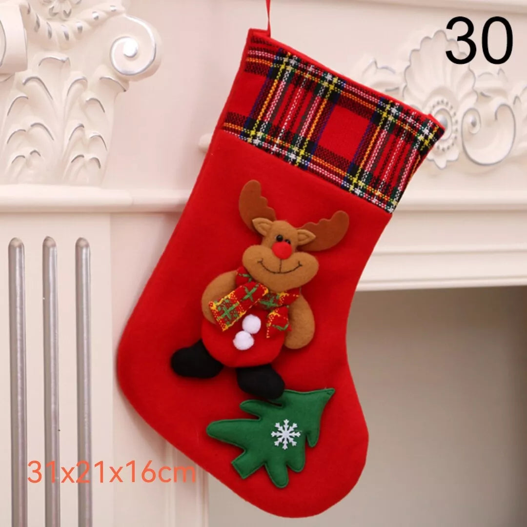 Large Size Christmas Stockings Gift Candy Bag Christmas Tree Hanging Decorations