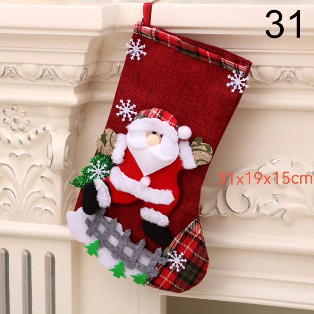 Large Size Christmas Stockings Gift Candy Bag Christmas Tree Hanging Decorations