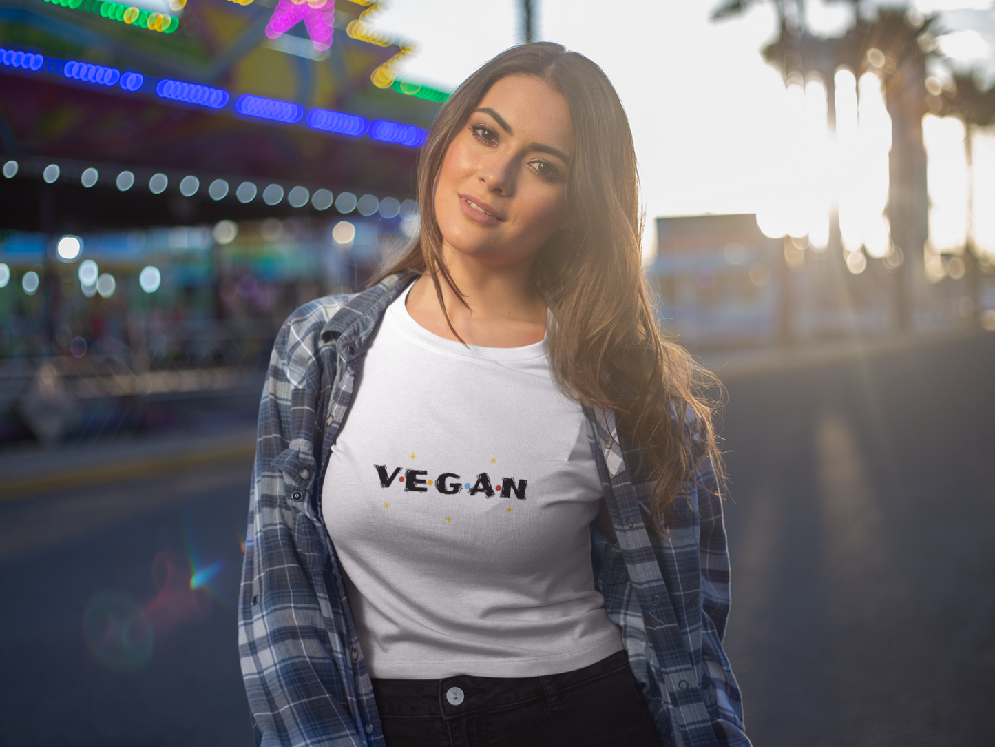 Women's Tee, Vegan T-Shirts, Vegan Power, Women T Shirt. White Colour