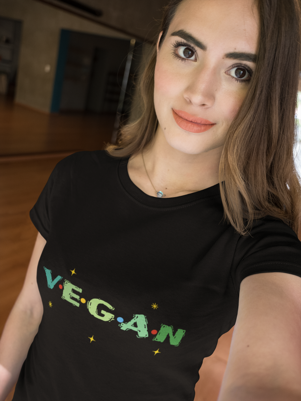 Women's Tee, Vegan T-Shirts, Vegan Power, Women T Shirt. Black Colour