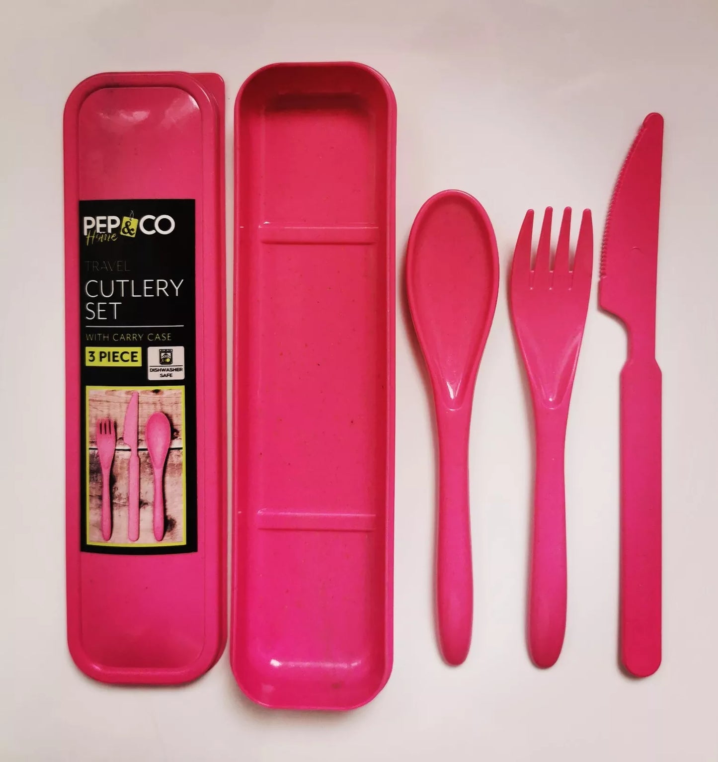 Travel Cutlery Set With Carry Case, Fork, Spoon, Knife. Picnic, Camping, School.