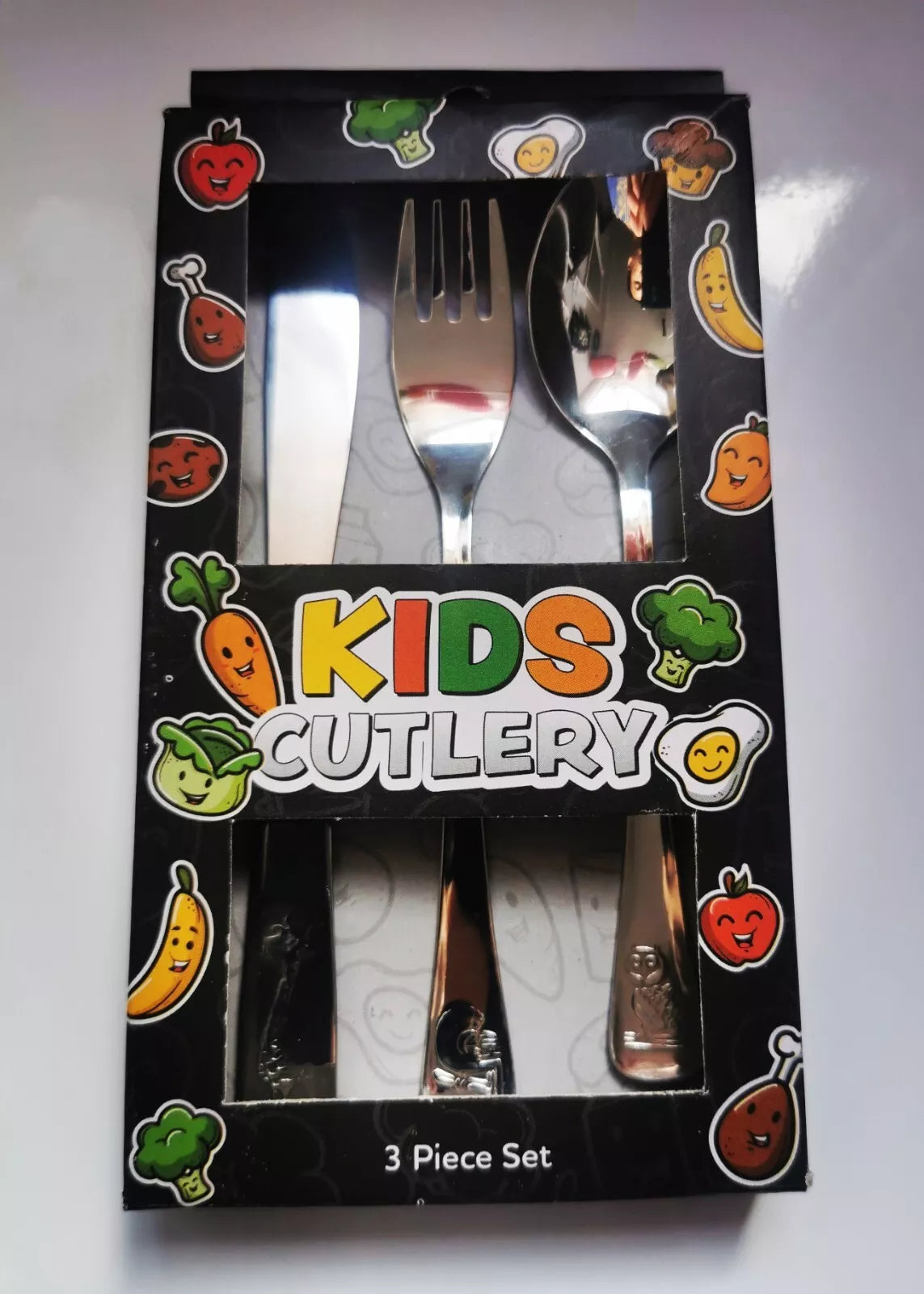 3 Pcs Kids Cutlery Set Stainless Steel Spoon Fork Knife, Children Cutlery Set