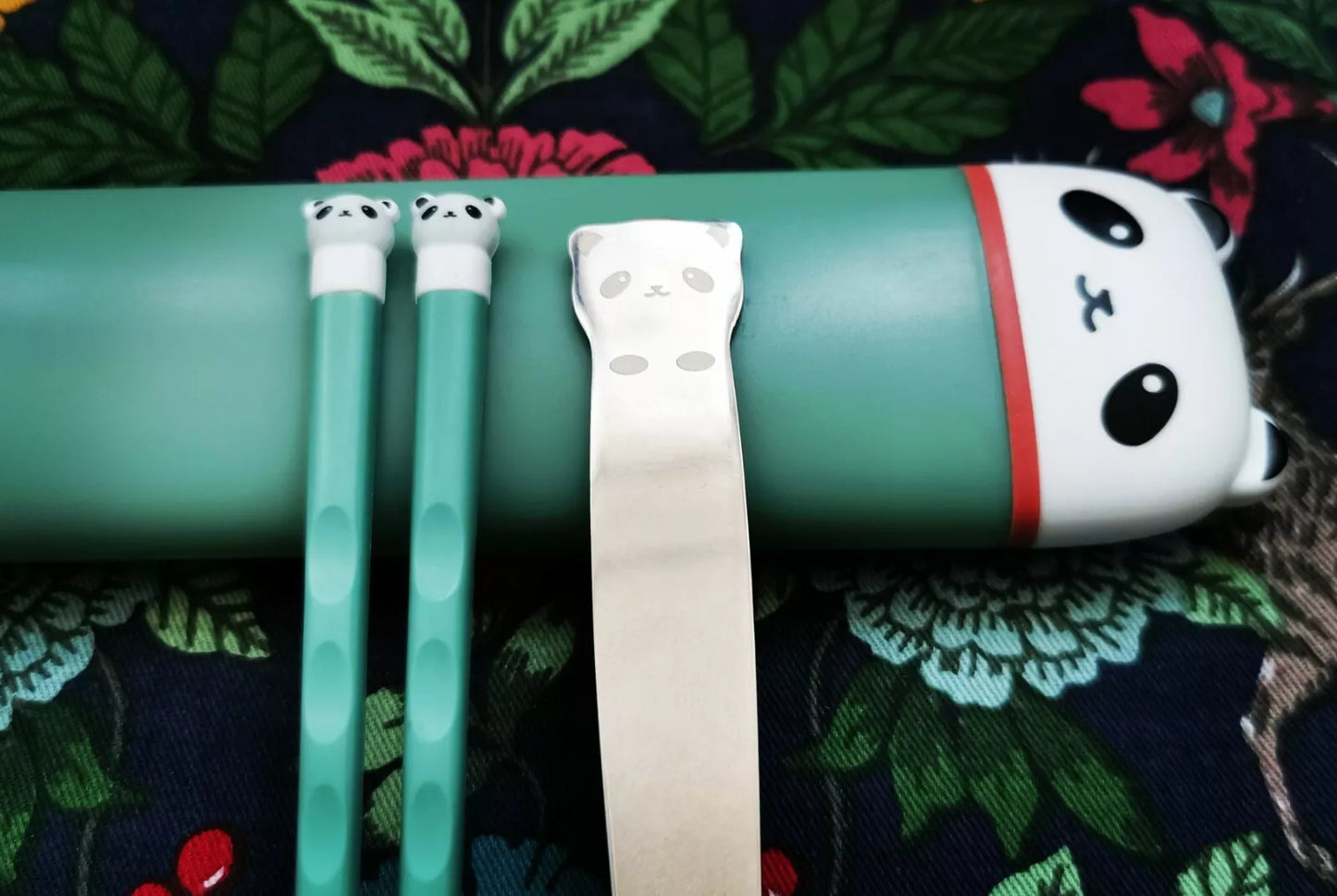 Children Chopsticks and Spoon Cute Panda Design with Portable Box