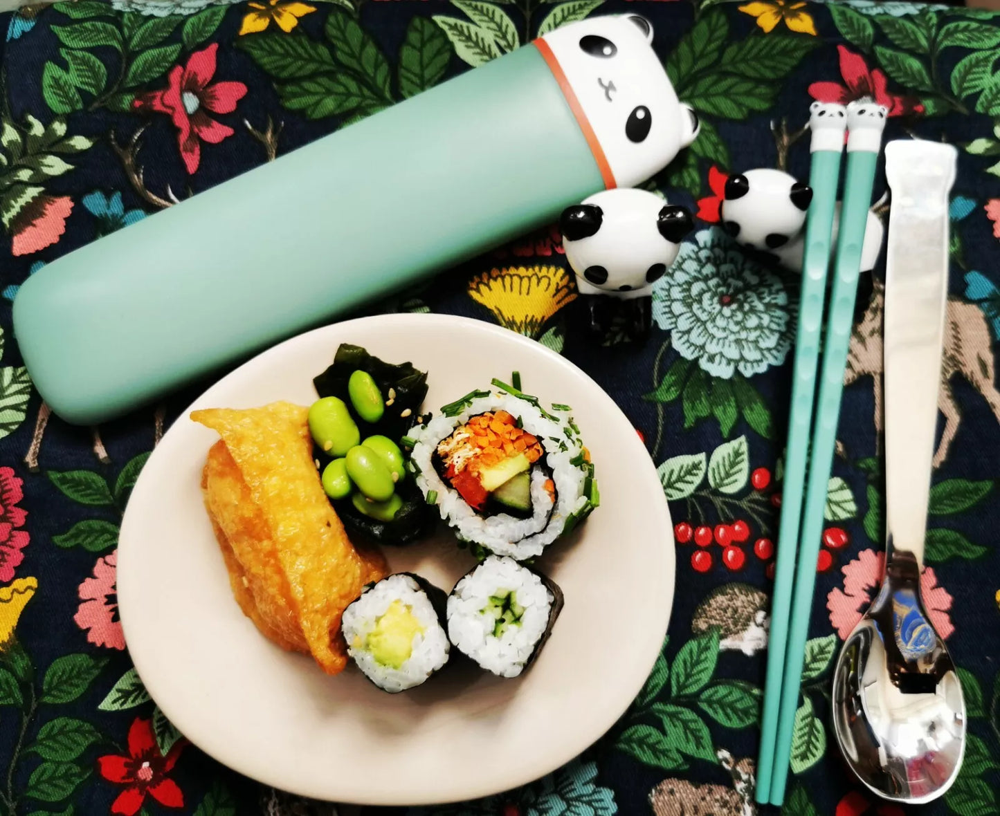Children Chopsticks and Spoon Cute Panda Design with Portable Box