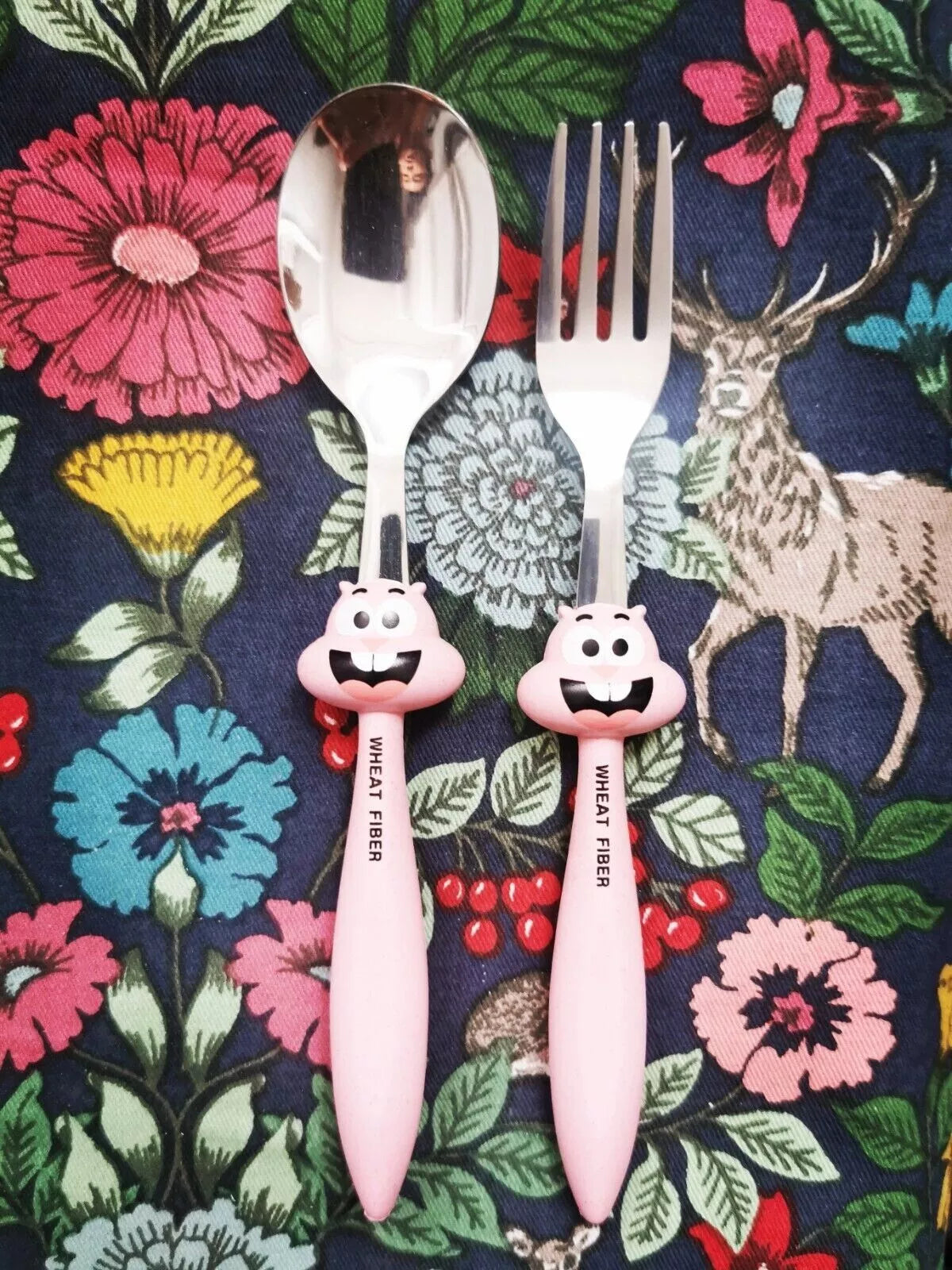 Children Spoon and Fork, Stainless Steel Cutlery, Squirrel Design