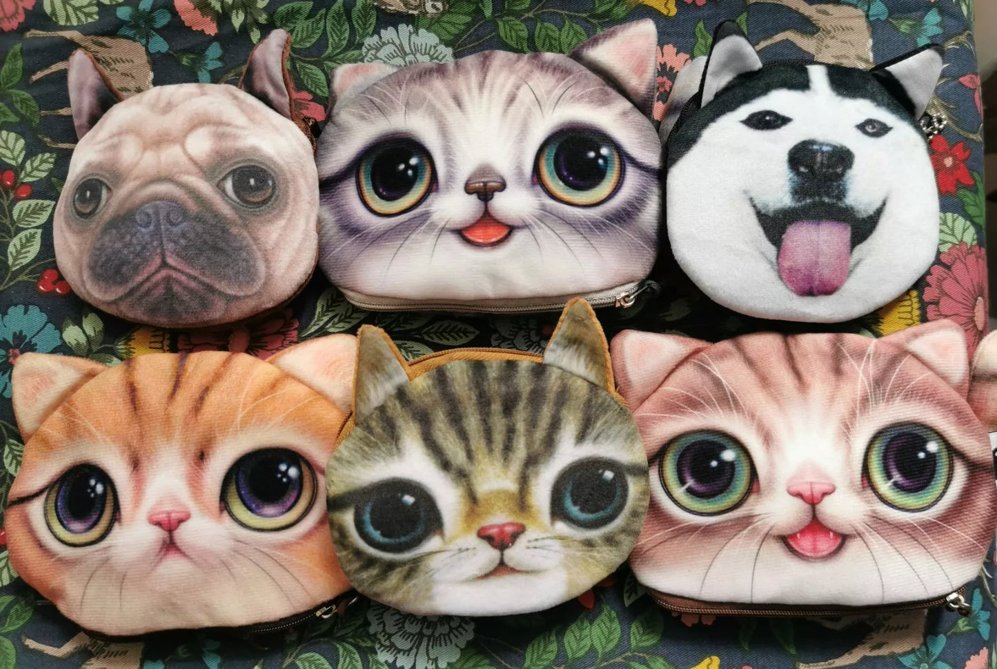 Coin Purse, Women Children Purse Wallet, Cat, Dog Print, Cat and Dog lover gifts