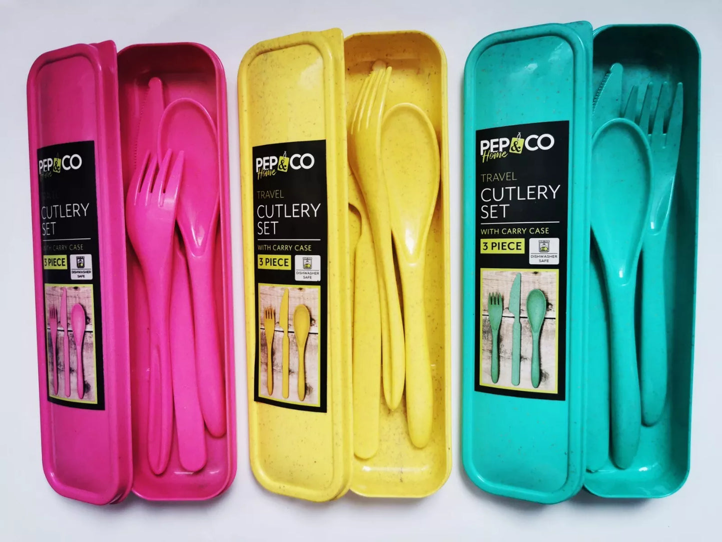 Travel Cutlery Set With Carry Case, Fork, Spoon, Knife. Picnic, Camping, School.