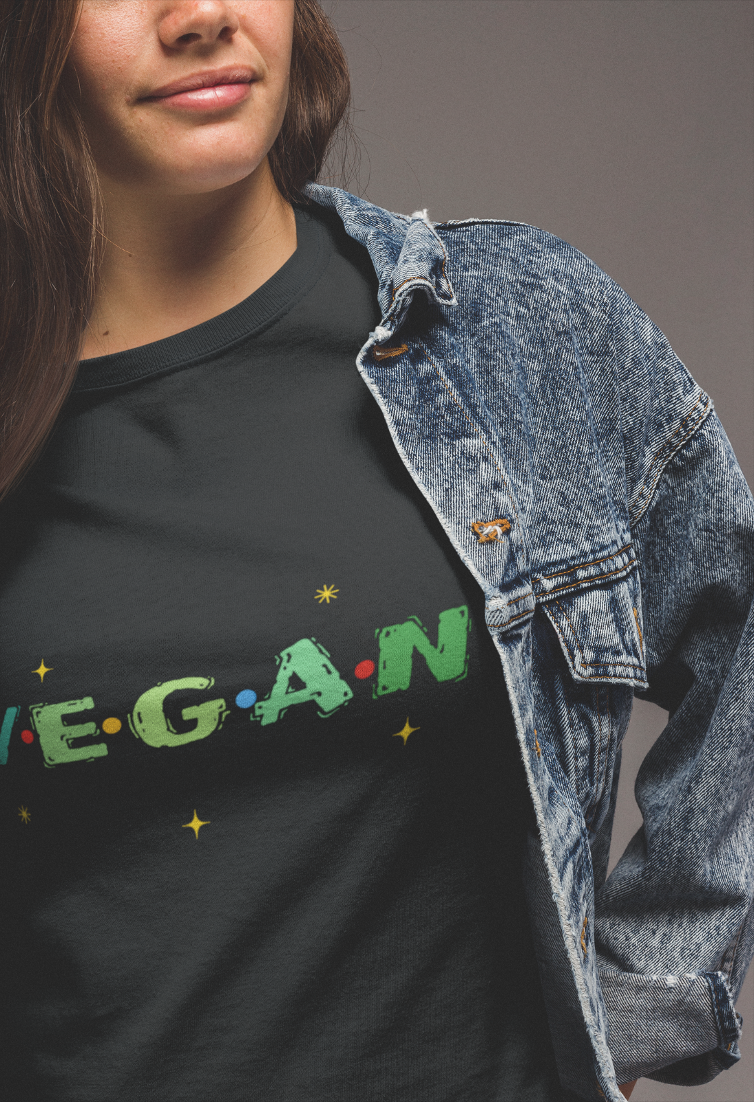 Women's Tee, Vegan T-Shirts, Vegan Power, Women T Shirt. Black Colour
