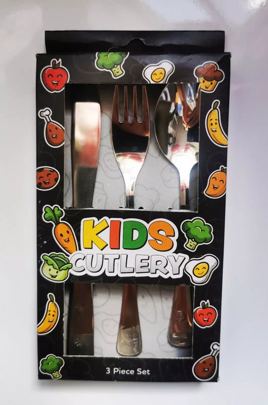 3 Pcs Kids Cutlery Set Stainless Steel Spoon Fork Knife, Children Cutlery Set