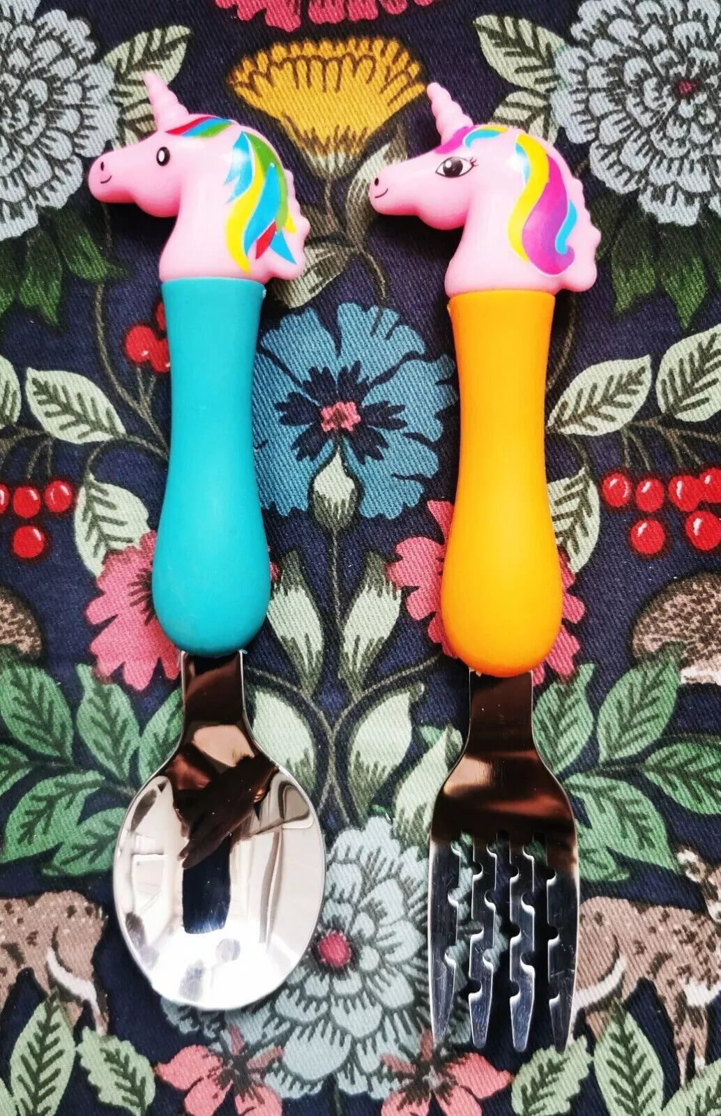 Children Cutlery Stainless Steel Spoon Fork, Unicorn Design